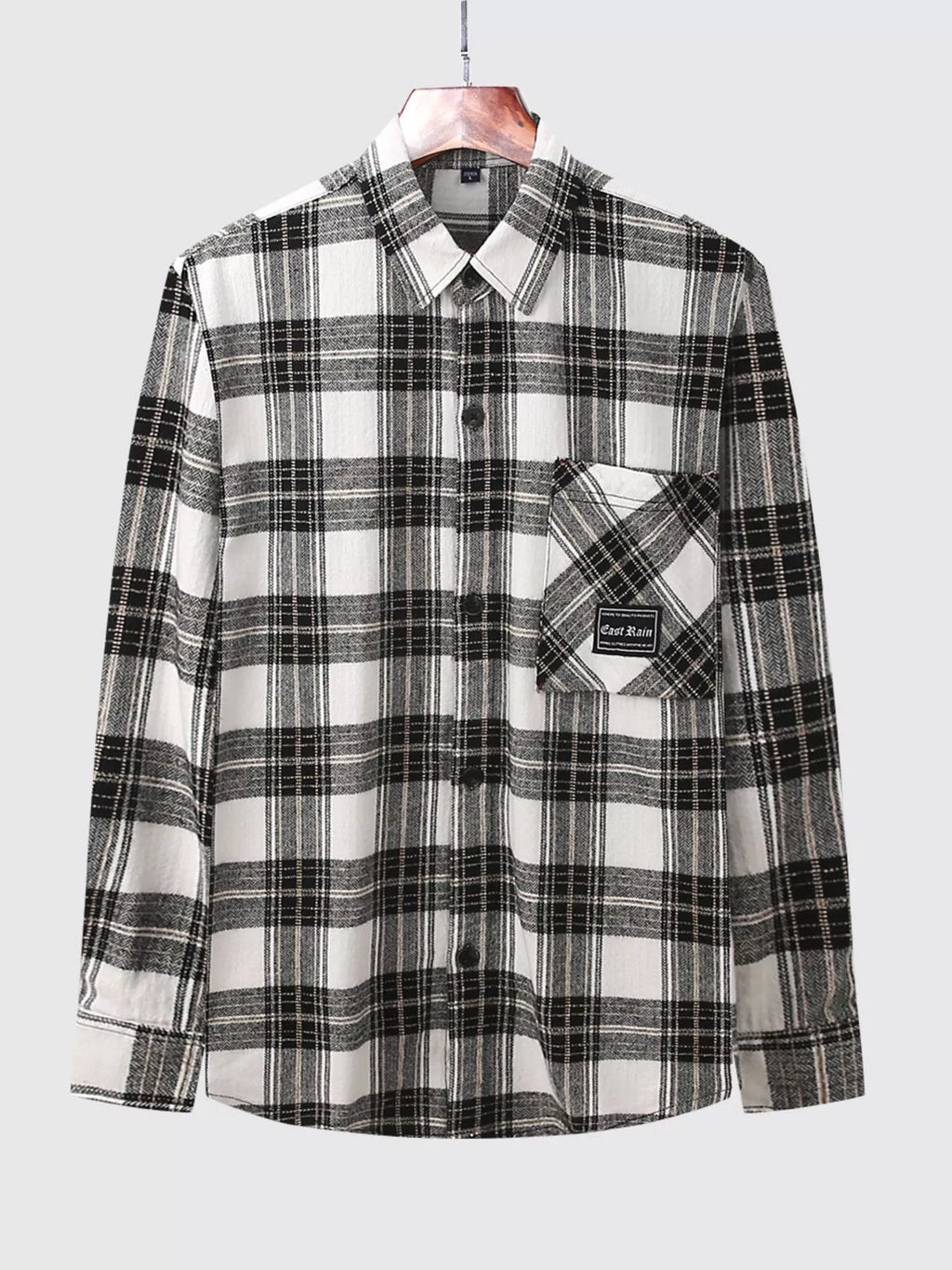 Men's Plus Size Casual Plaid Button Up Shirt