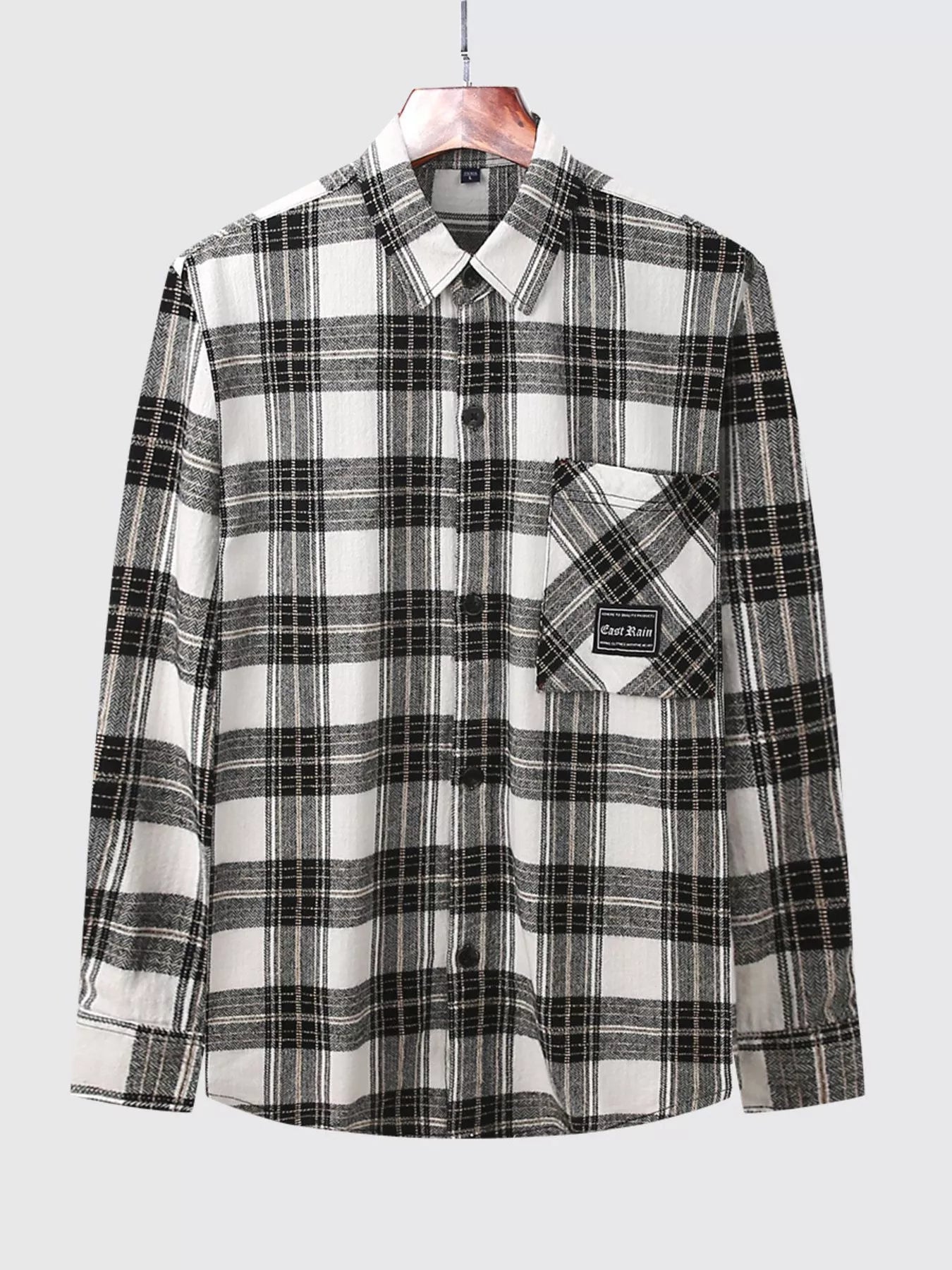 Men's Plus Size Casual Plaid Button Up Shirt