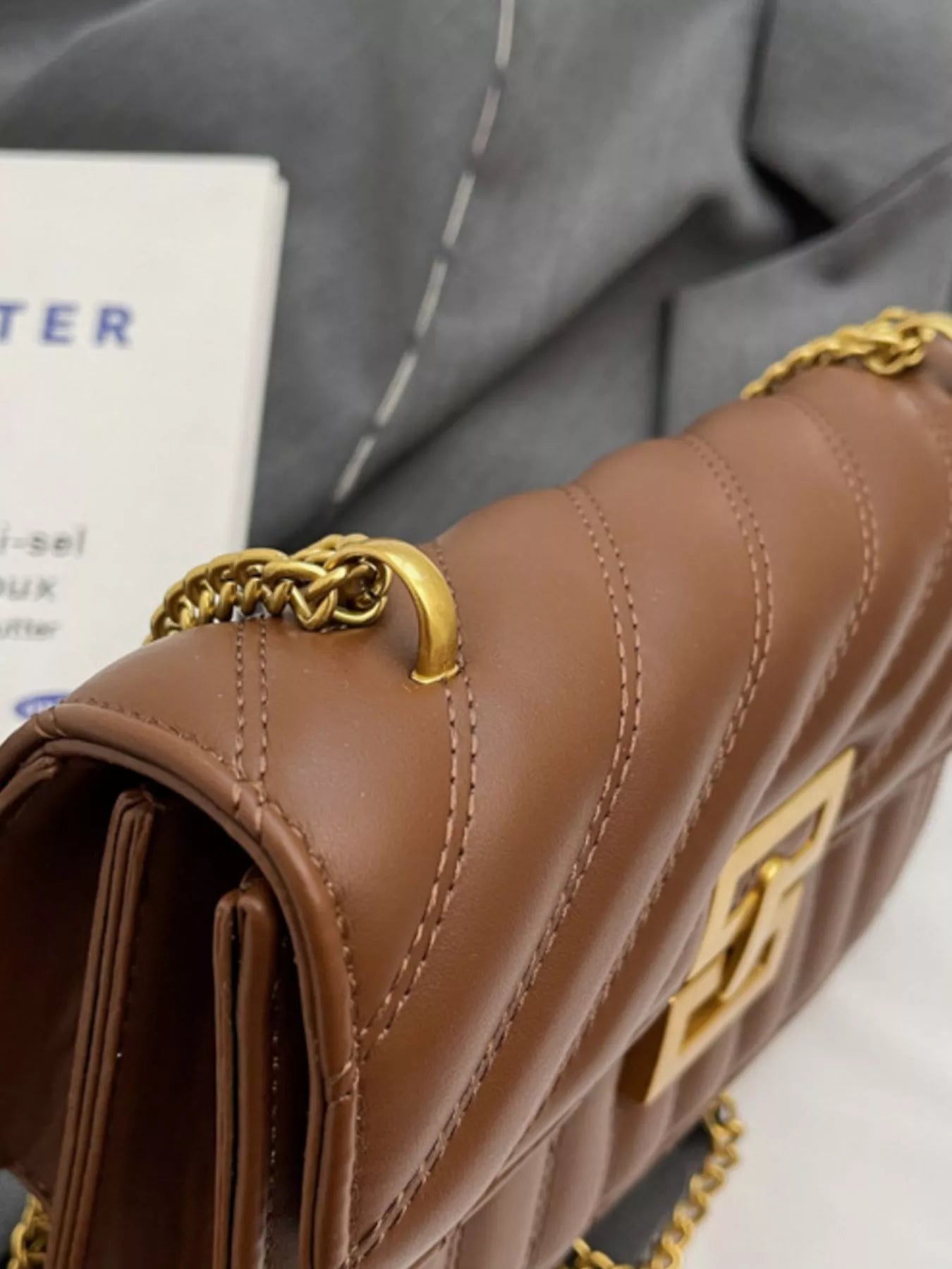 Quilted Flap Chain Shoulder Bag