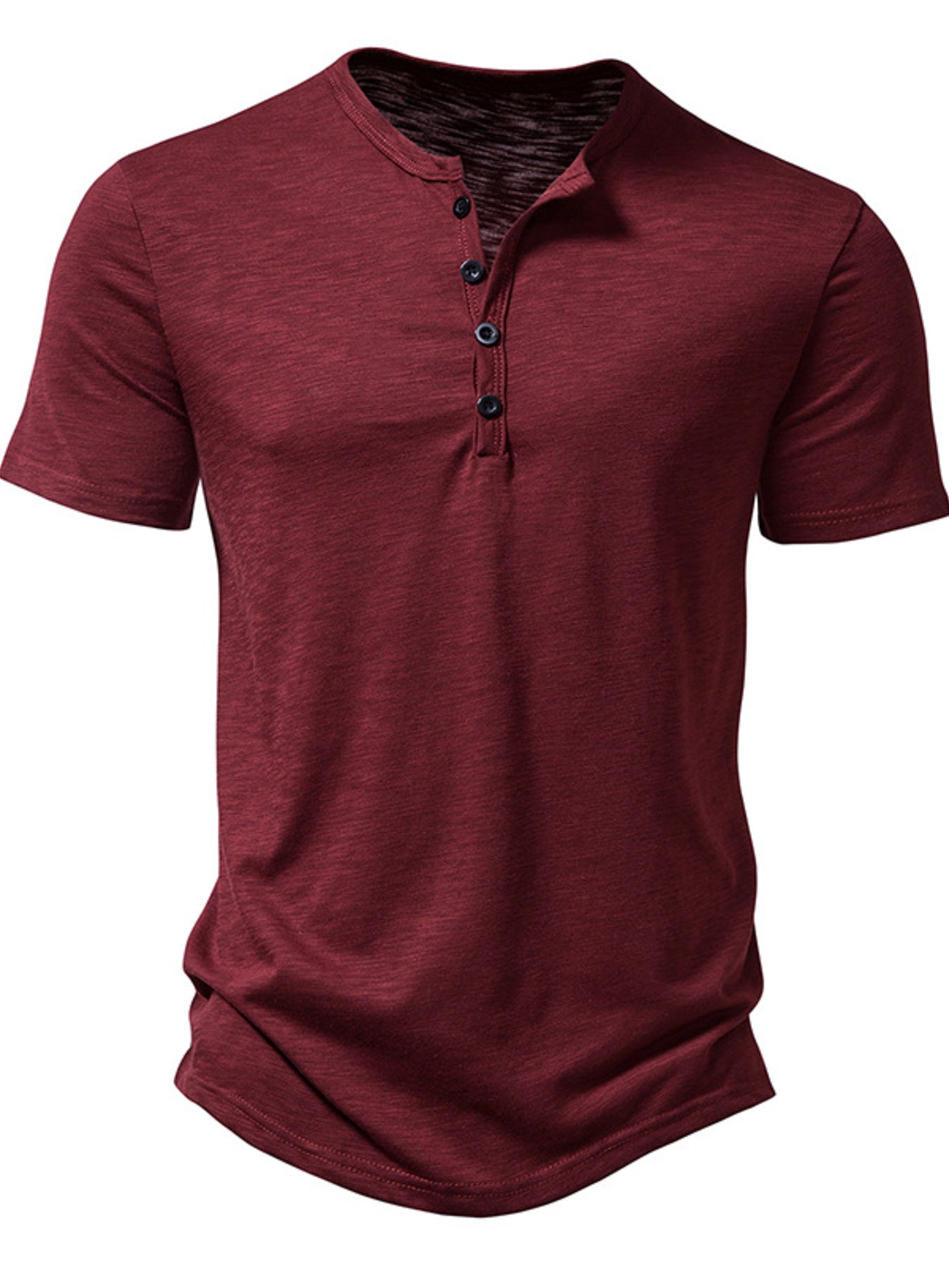 Men's Casual Button Detail T-Shirt