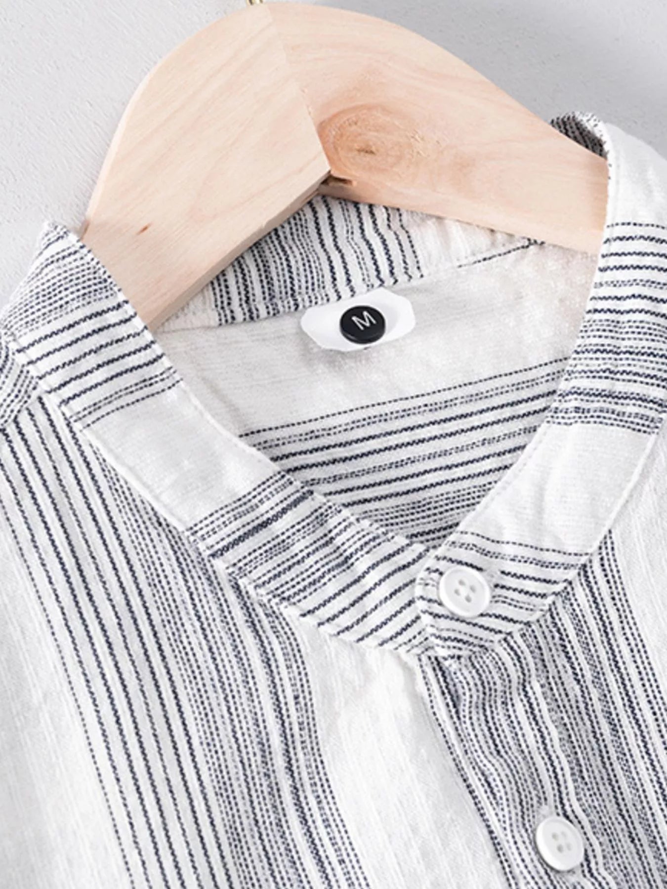 Men's Plus Size Striped Short Sleeve Blouse