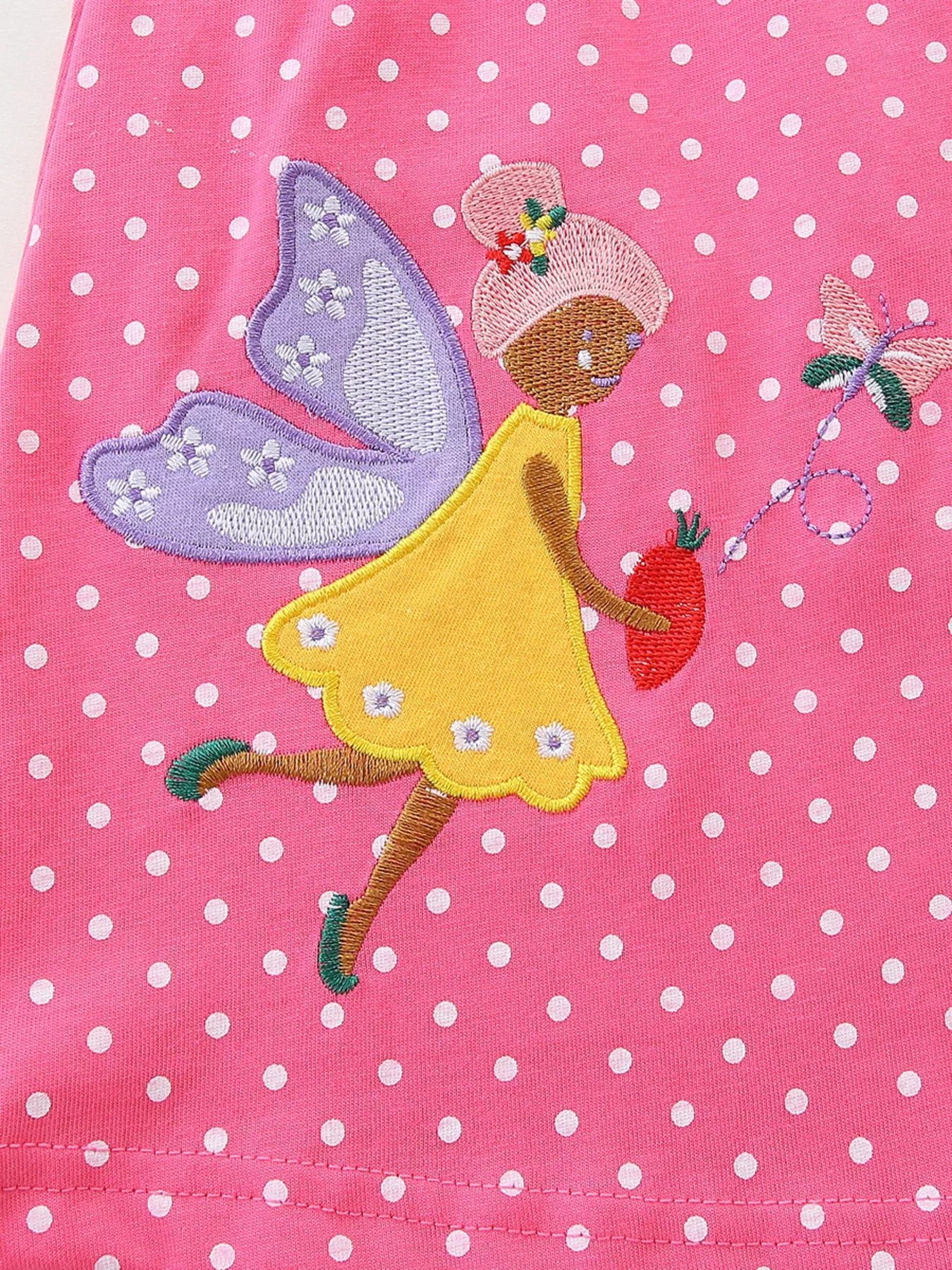 Children's Polka Dot Embroidered Long Sleeve Dress
