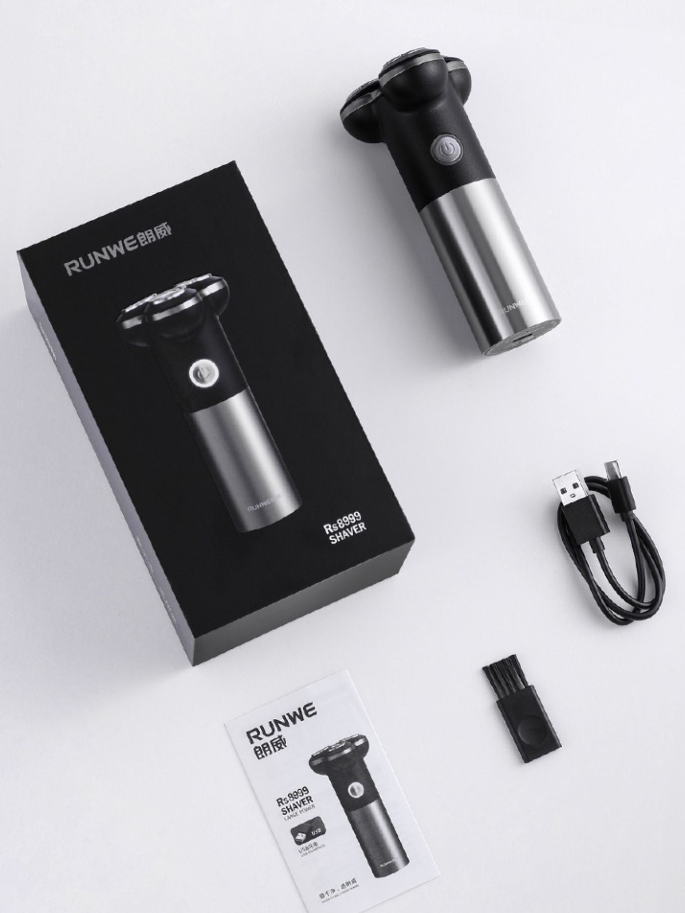 Triple-Blade Rotary Electric Shaver