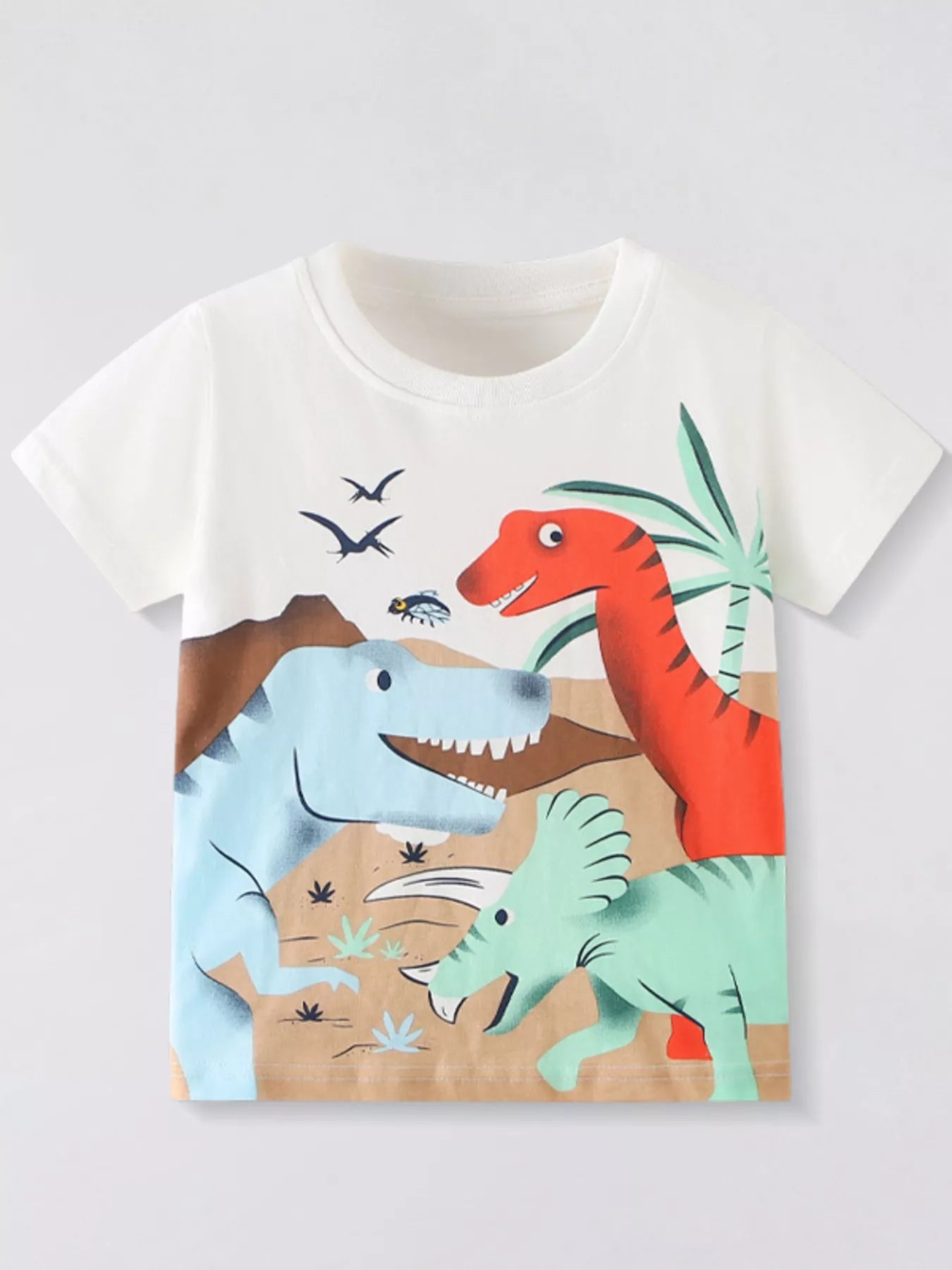 Children's Dinosaur Crew Neck Short Sleeve T-Shirt