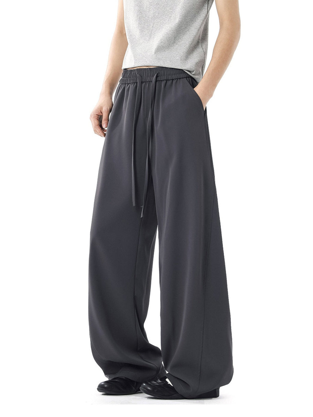 Men's Wide Leg Drawstring Casual Pants