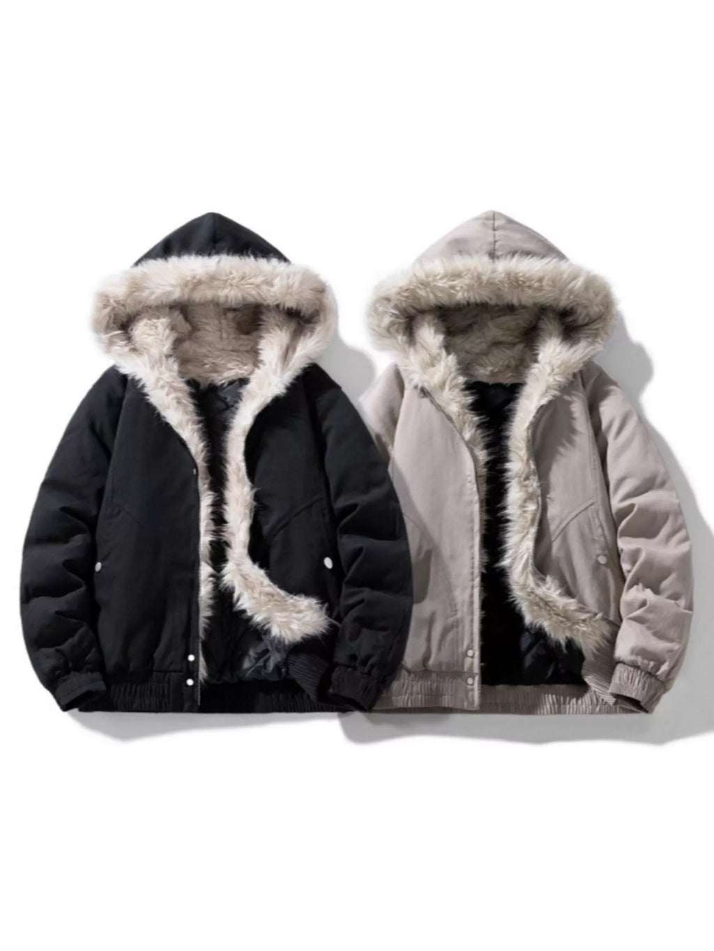 Men's Plus Size Zip Up Hooded Winter Coat