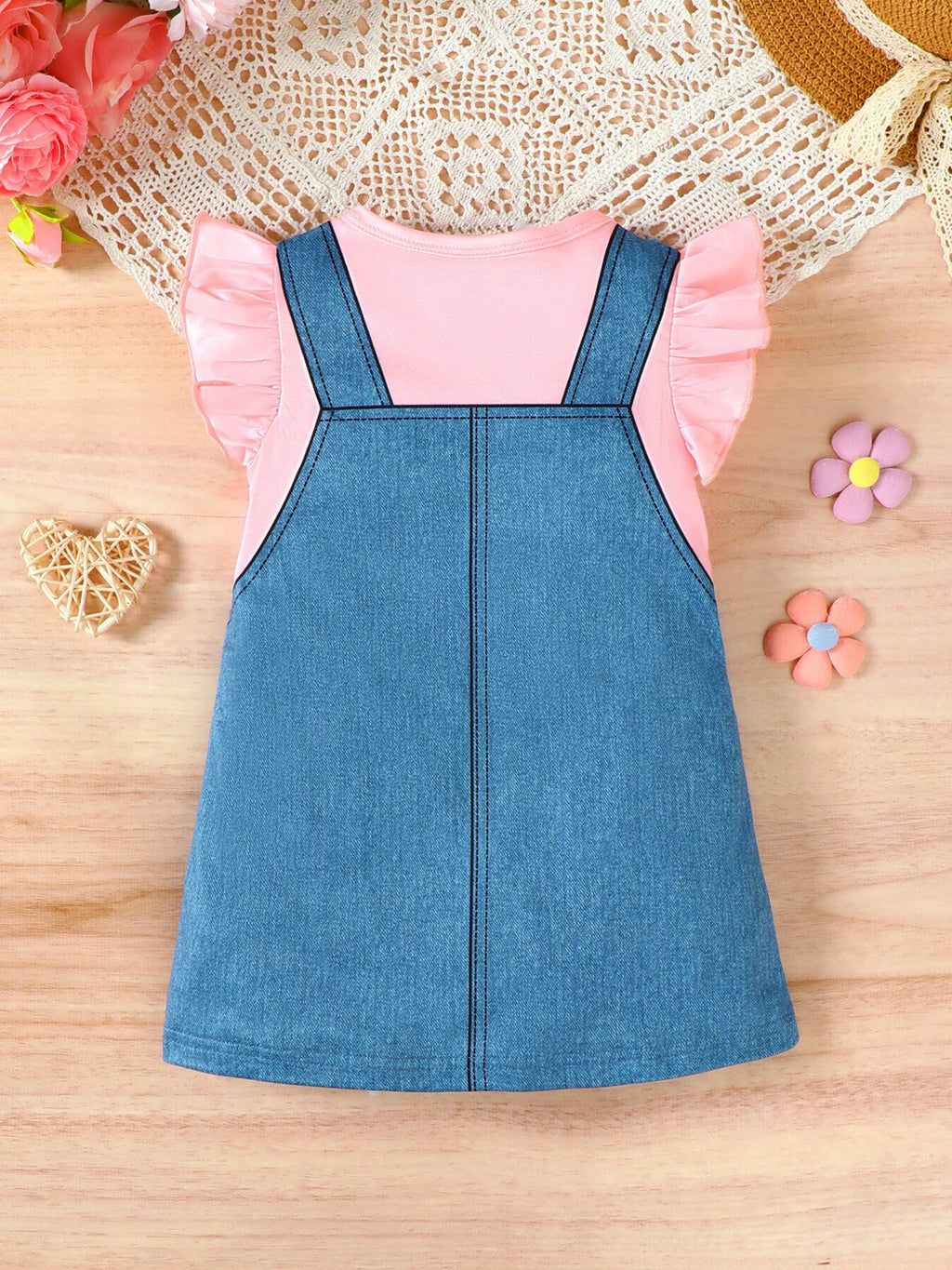 Children's Ruffle Sleeve Round Neck Dress