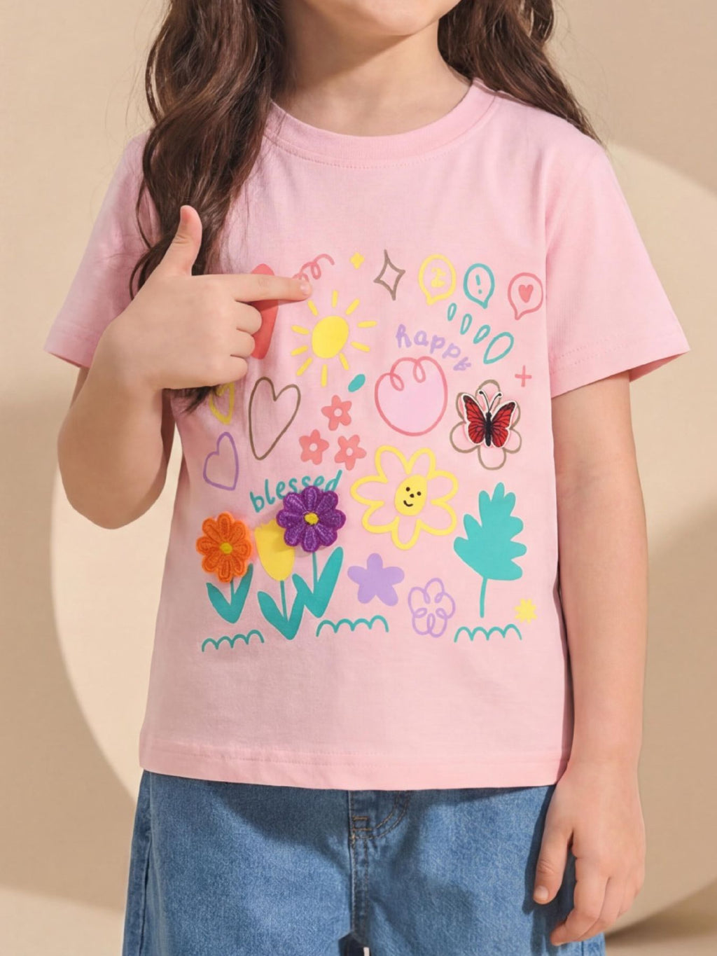 Children's Cartoon Graphic Short Sleeve T-Shirt