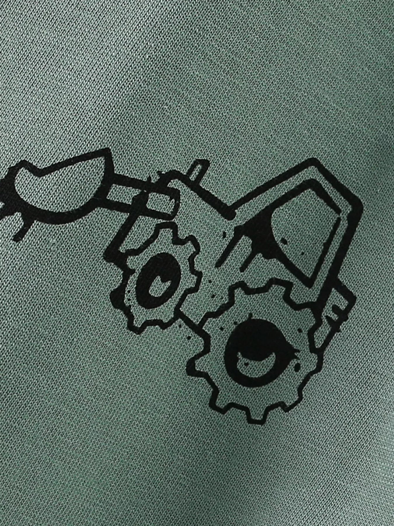 Children's Cartoon Excavator Graphic Casual T-Shirt
