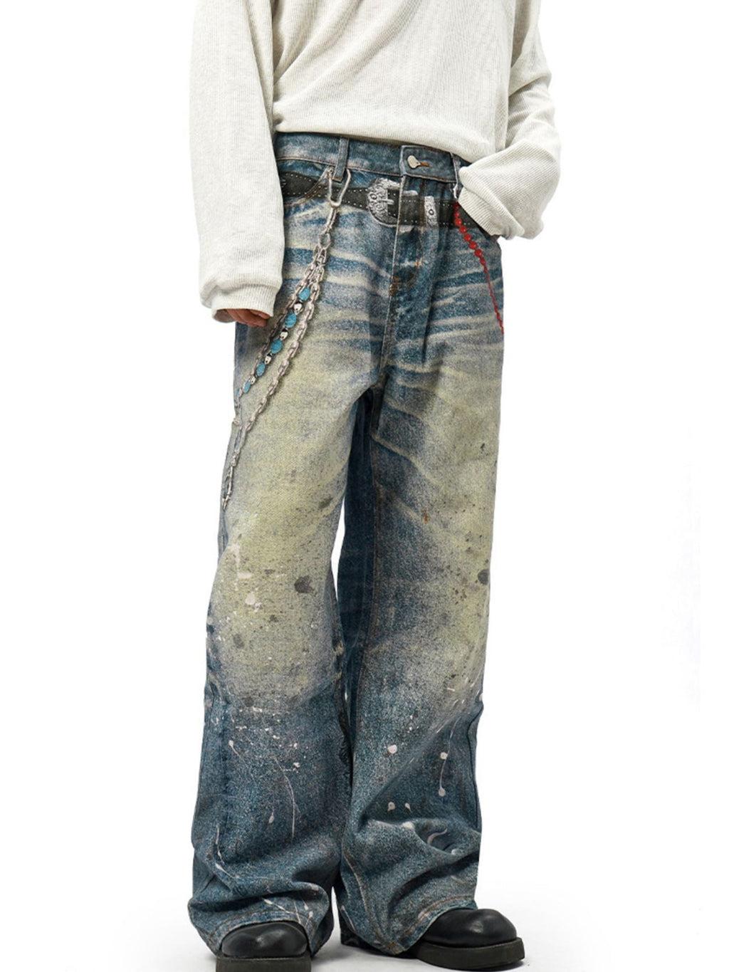 Men's Full Size Wide Leg Jeans Plus Size