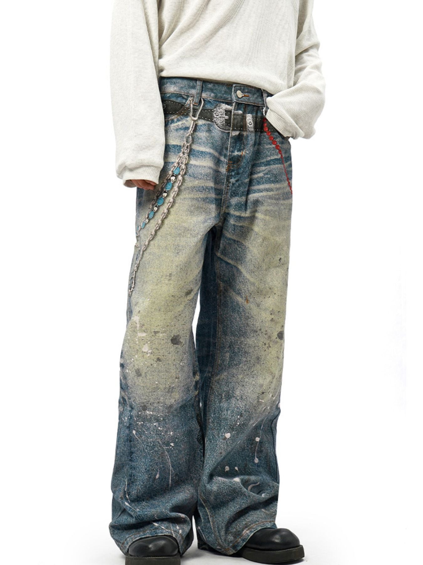 Men's Full Size Wide Leg Jeans Plus Size