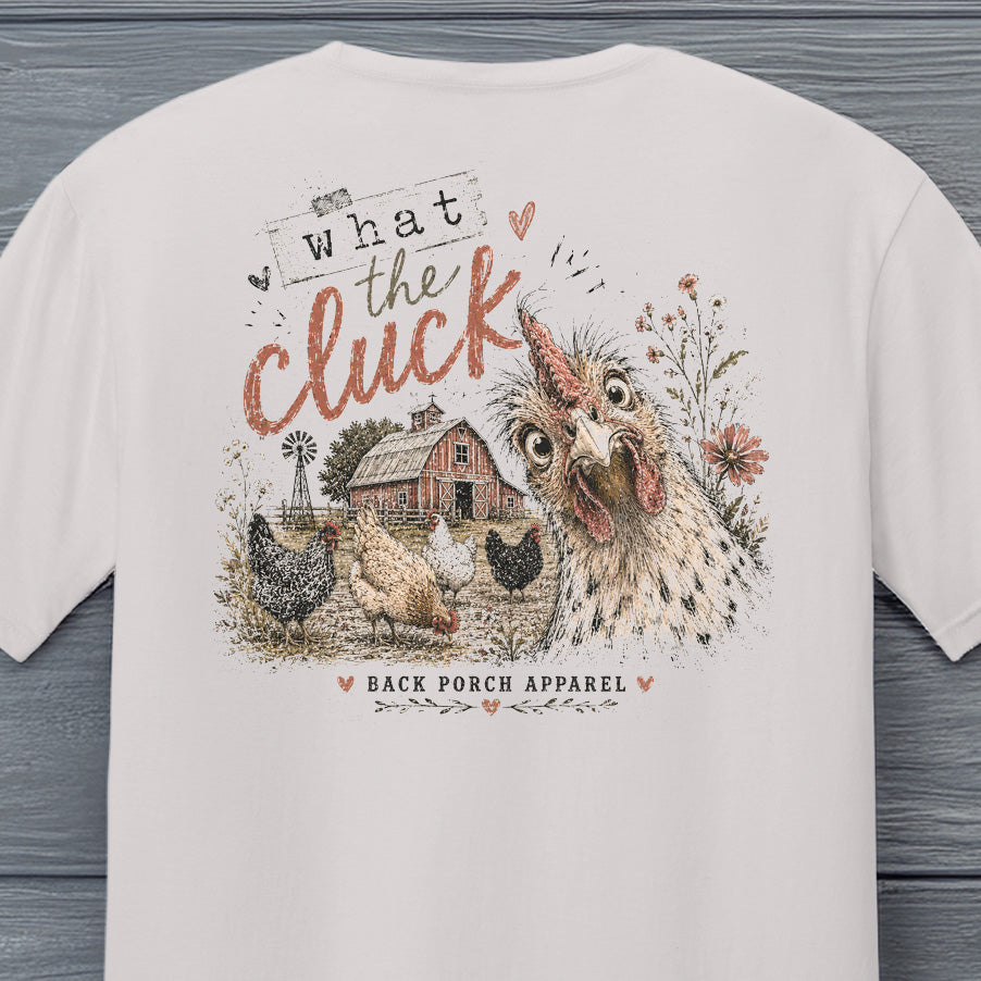 What the Cluck Funny Chicken T-Shirt | Women's Super Soft Ring Spun Cotton Graphic Tee
