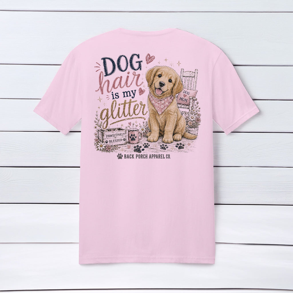 Dog Hair Is My Glitter T-Shirt | Women's Super Soft Ring Spun Cotton Dog Lover Graphic Tee