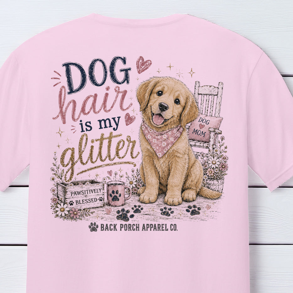 Dog Hair Is My Glitter T-Shirt | Women's Super Soft Ring Spun Cotton Dog Lover Graphic Tee