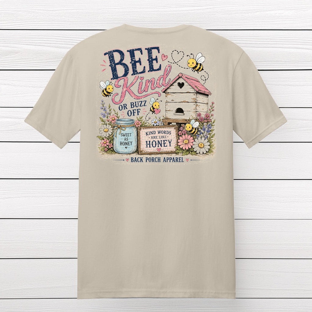 Bee Kind or Buzz Off T-Shirt | Women's Super Soft Ring Spun Cotton Bee Graphic Tee
