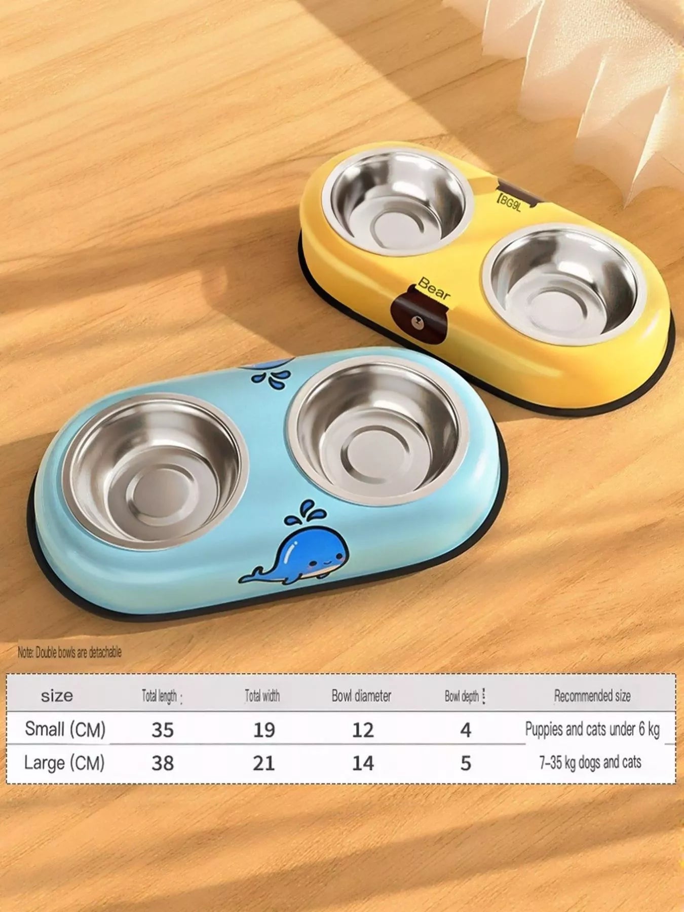 Cartoon Double Pet Bowls