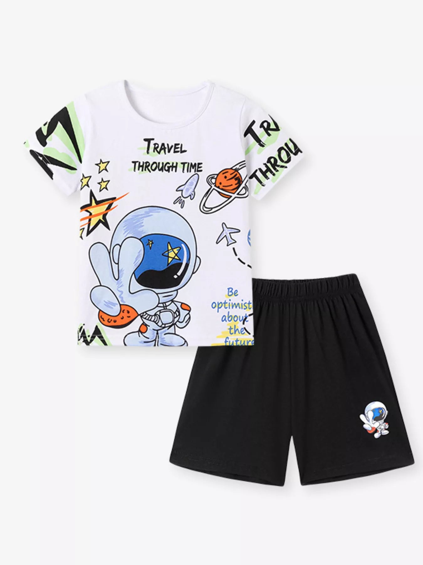 Children's Printed Short Sleeve Tee and Shorts Set