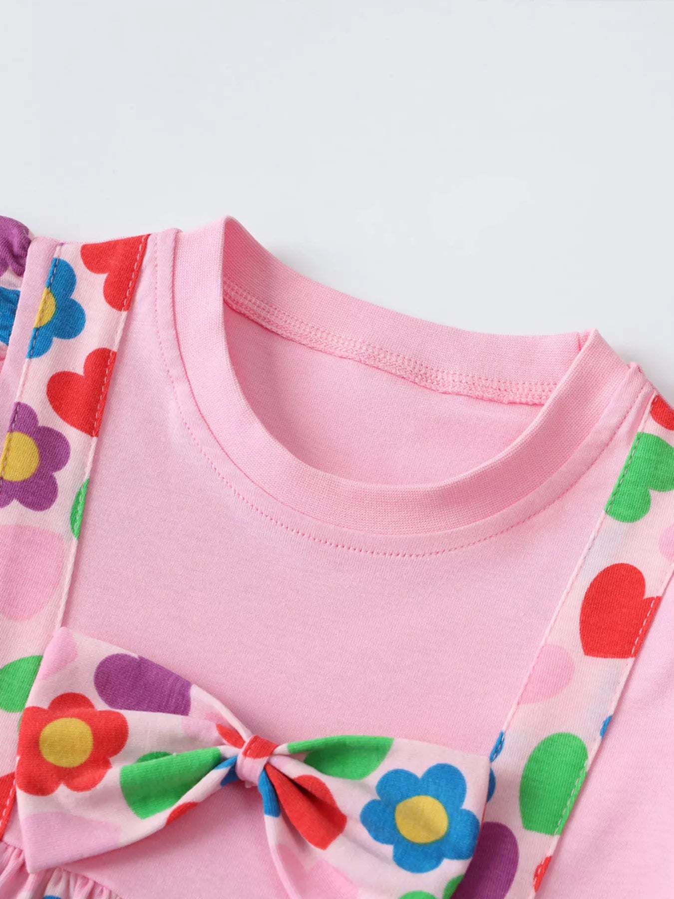 Children's Ruffled Printed Long Sleeve Dress