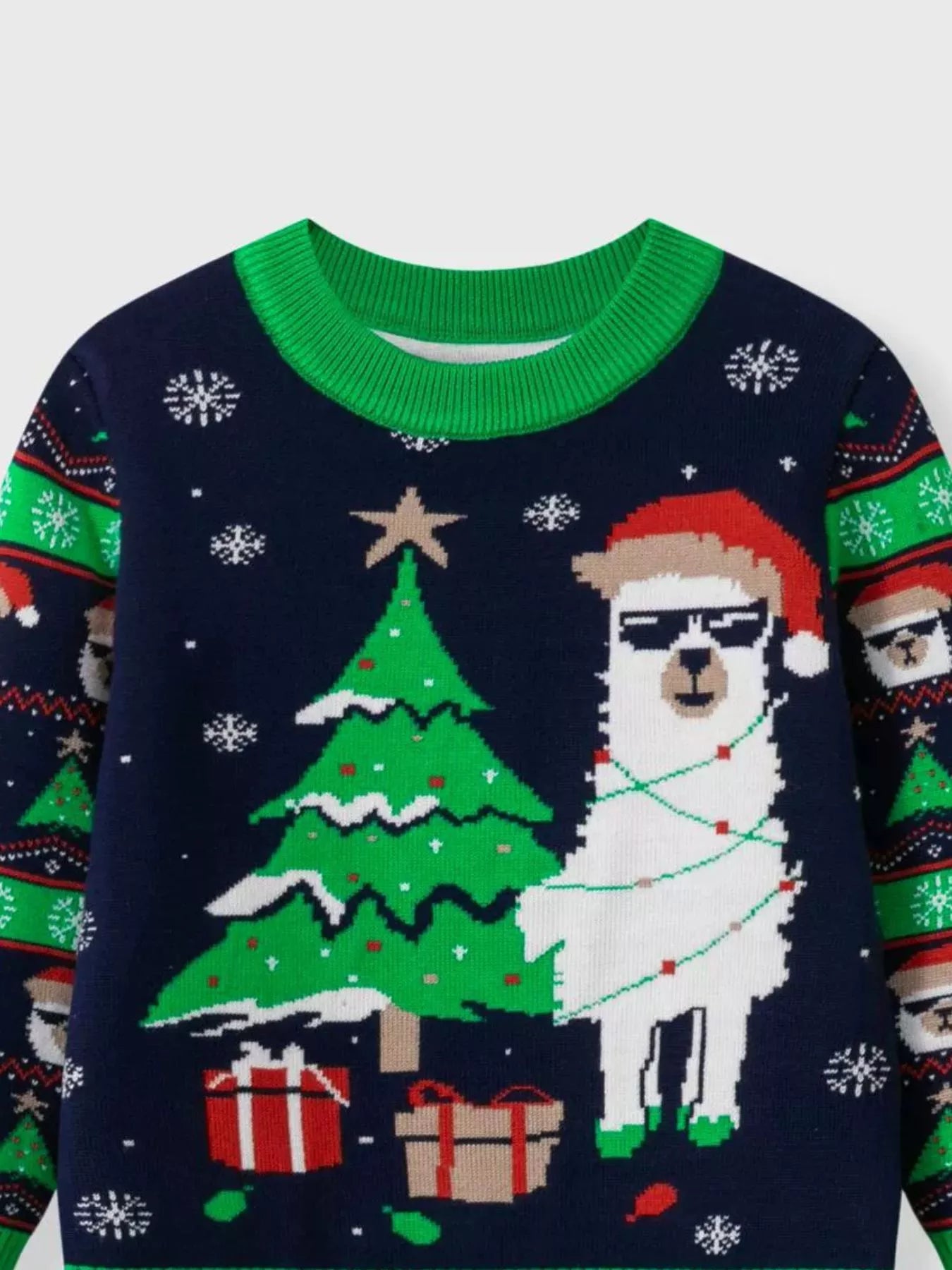 Children's Christmas Tree Round Neck Sweater