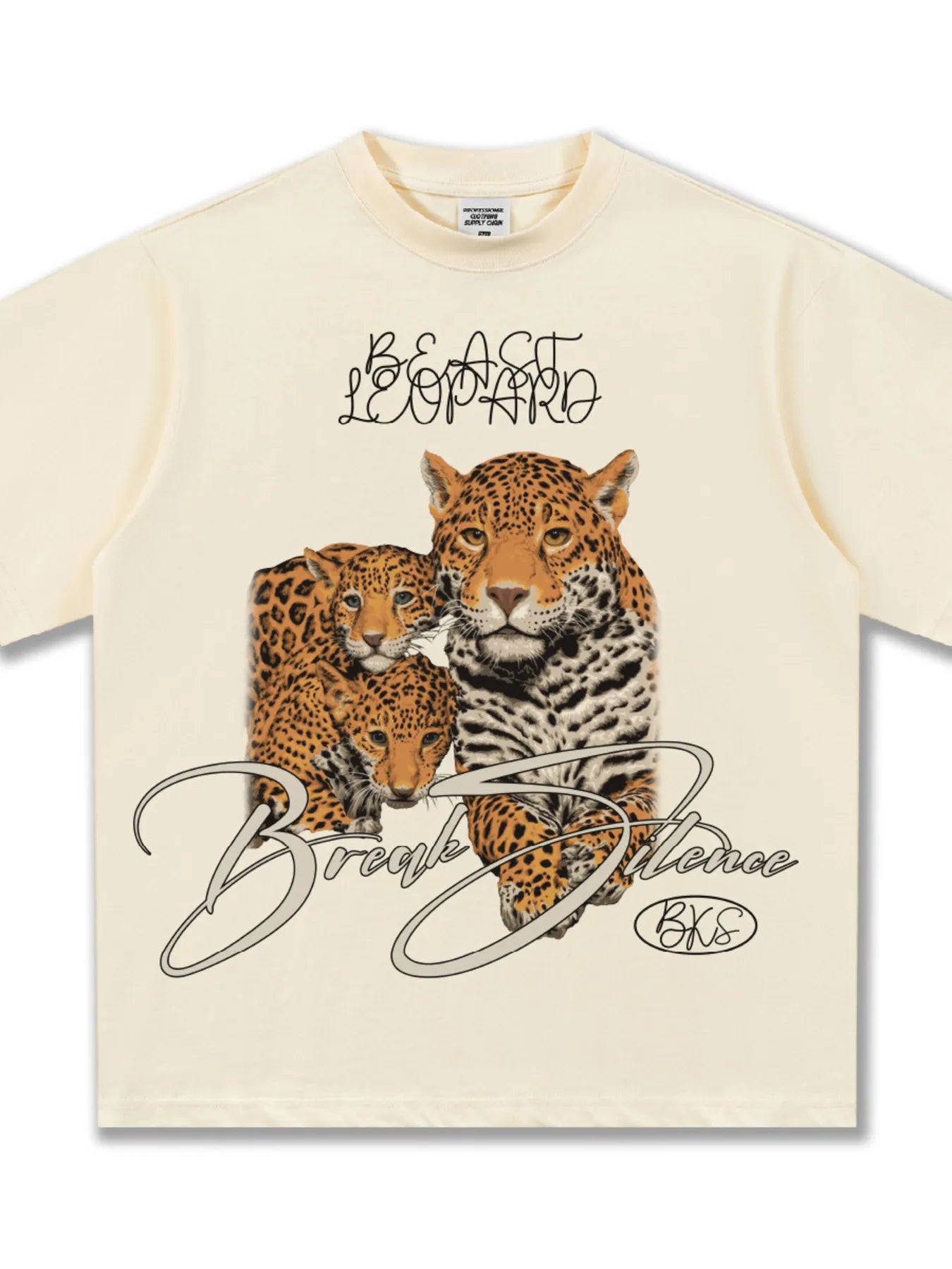 Men's Vintage Leopard Graphic Round Neck T-Shirt