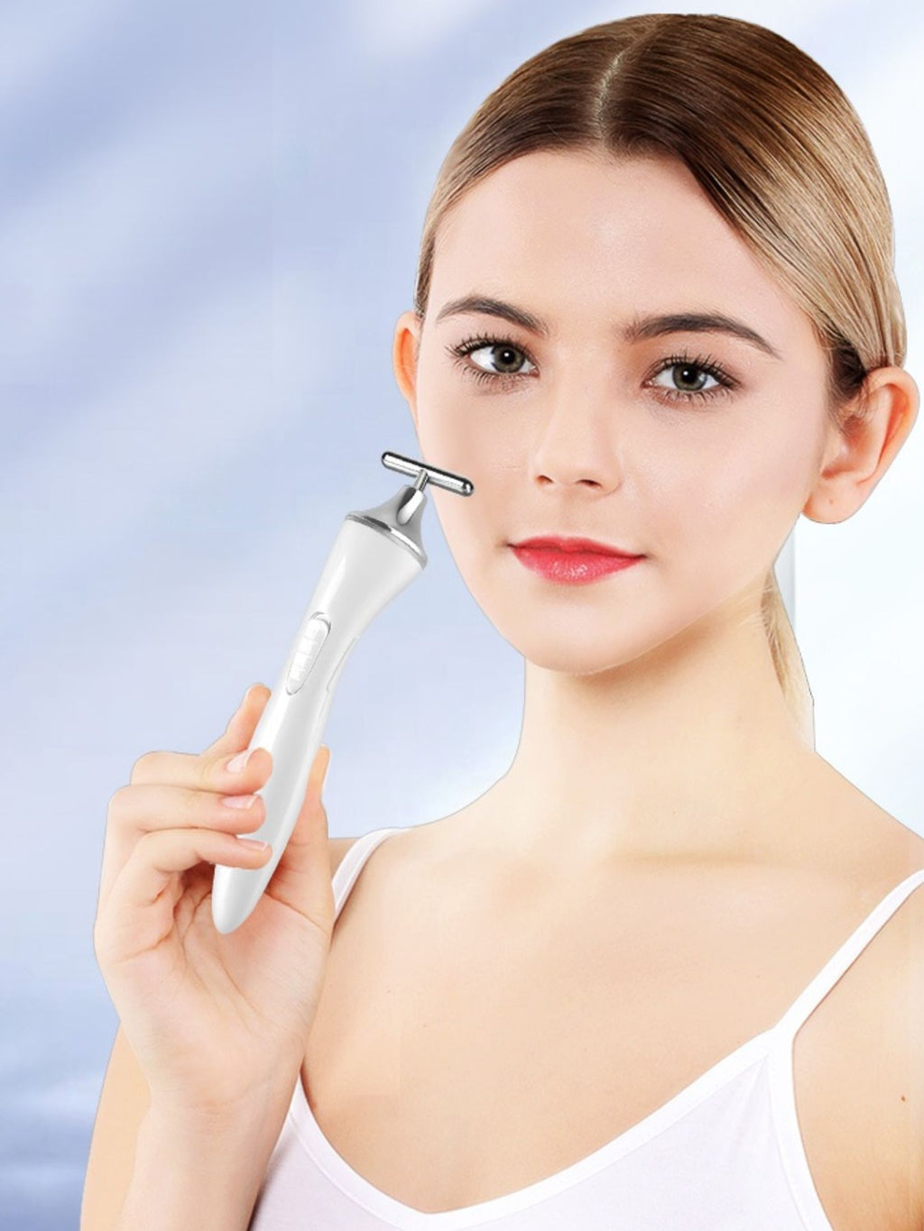 T-Shape Microcurrent Facial Massager Beauty Device