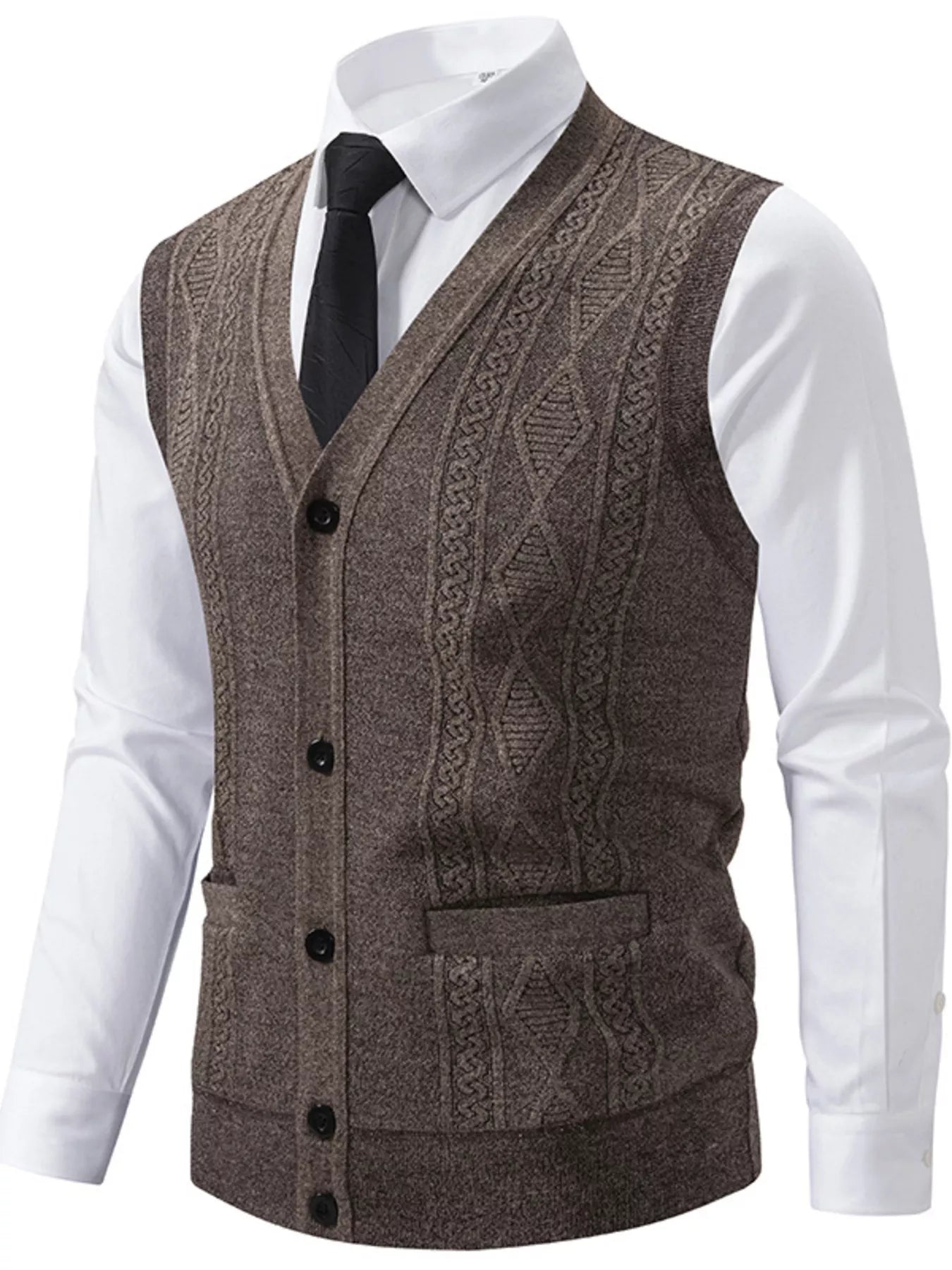 Men's Plus Size Button-Down Sweater Vest