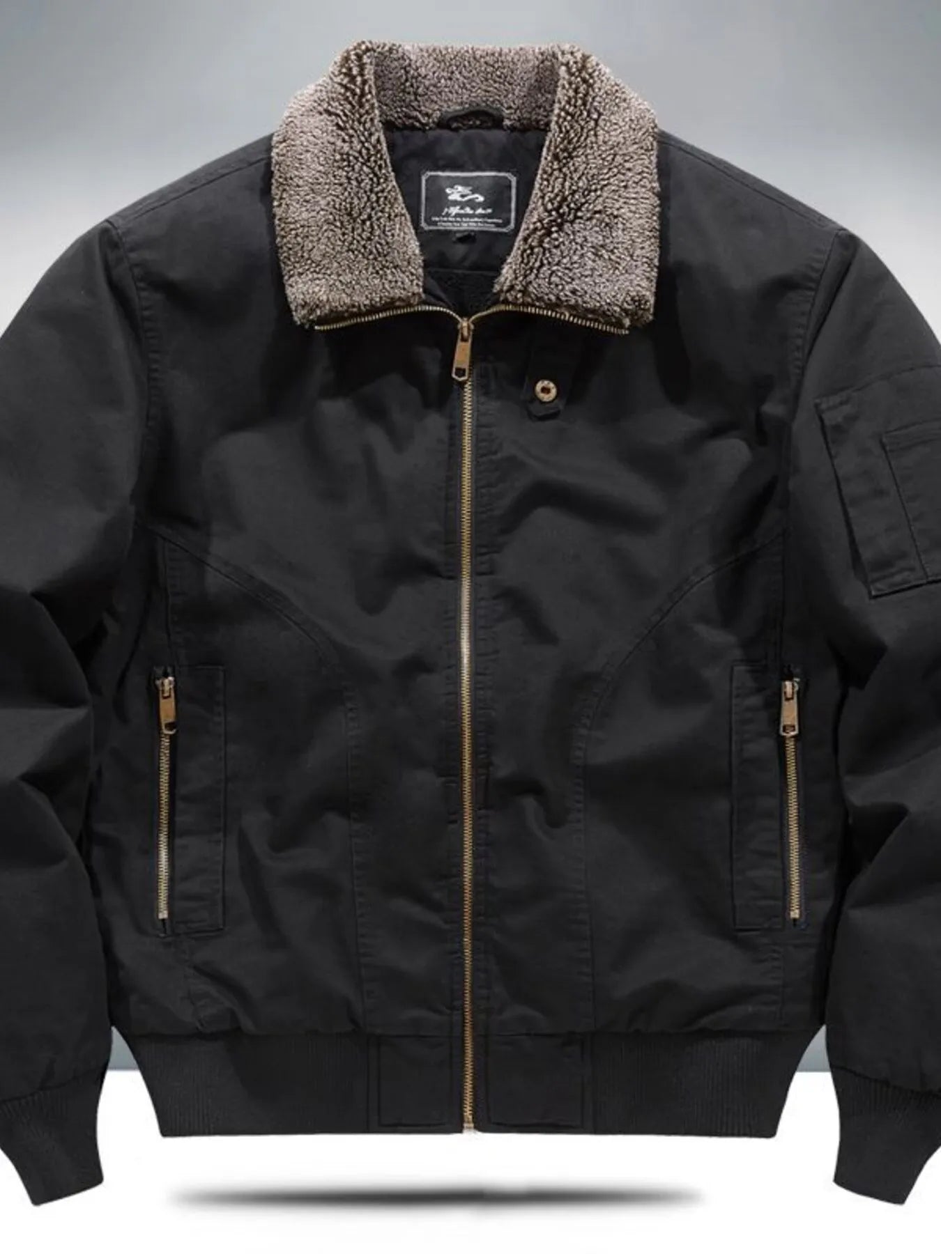 Men's Plus Size Sherpa Lined Zip Up Jacket