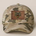 Personalized Hunting Deer Dad Hat - Father's Day Gift - Leather Patch Bio-Washed Classic Dad Hat