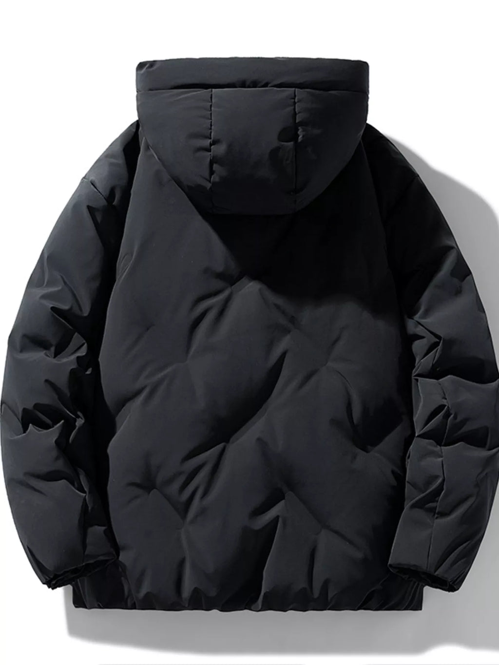 Men's Full Size Snap Down Hooded Padded Winter Jacket Plus Size