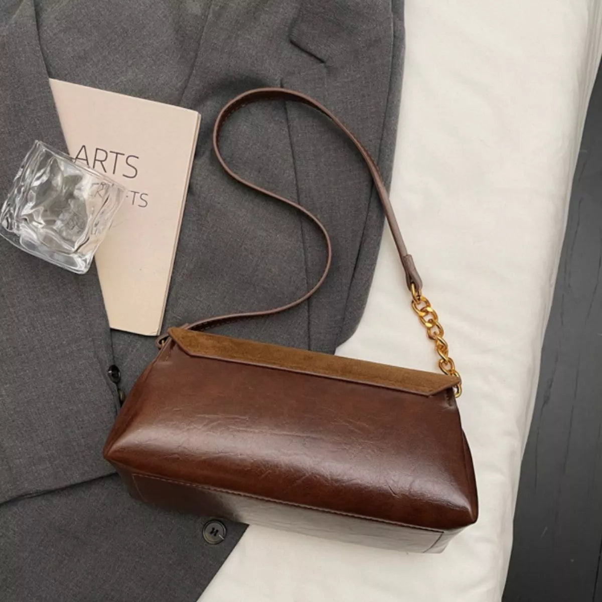 Chain Strap Flap Shoulder Bag