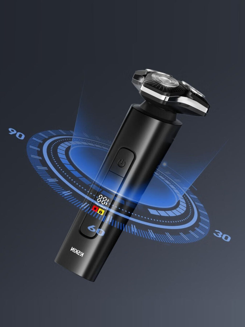 3D Rotary Electric Shaver with LED Display