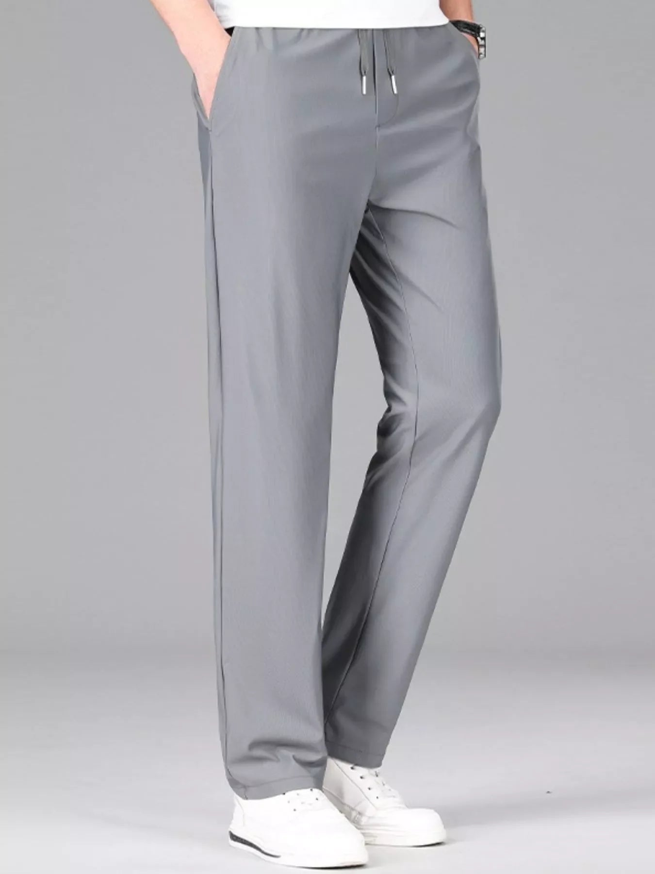 Men's Plus Size Lightweight Drawstring Casual Pants