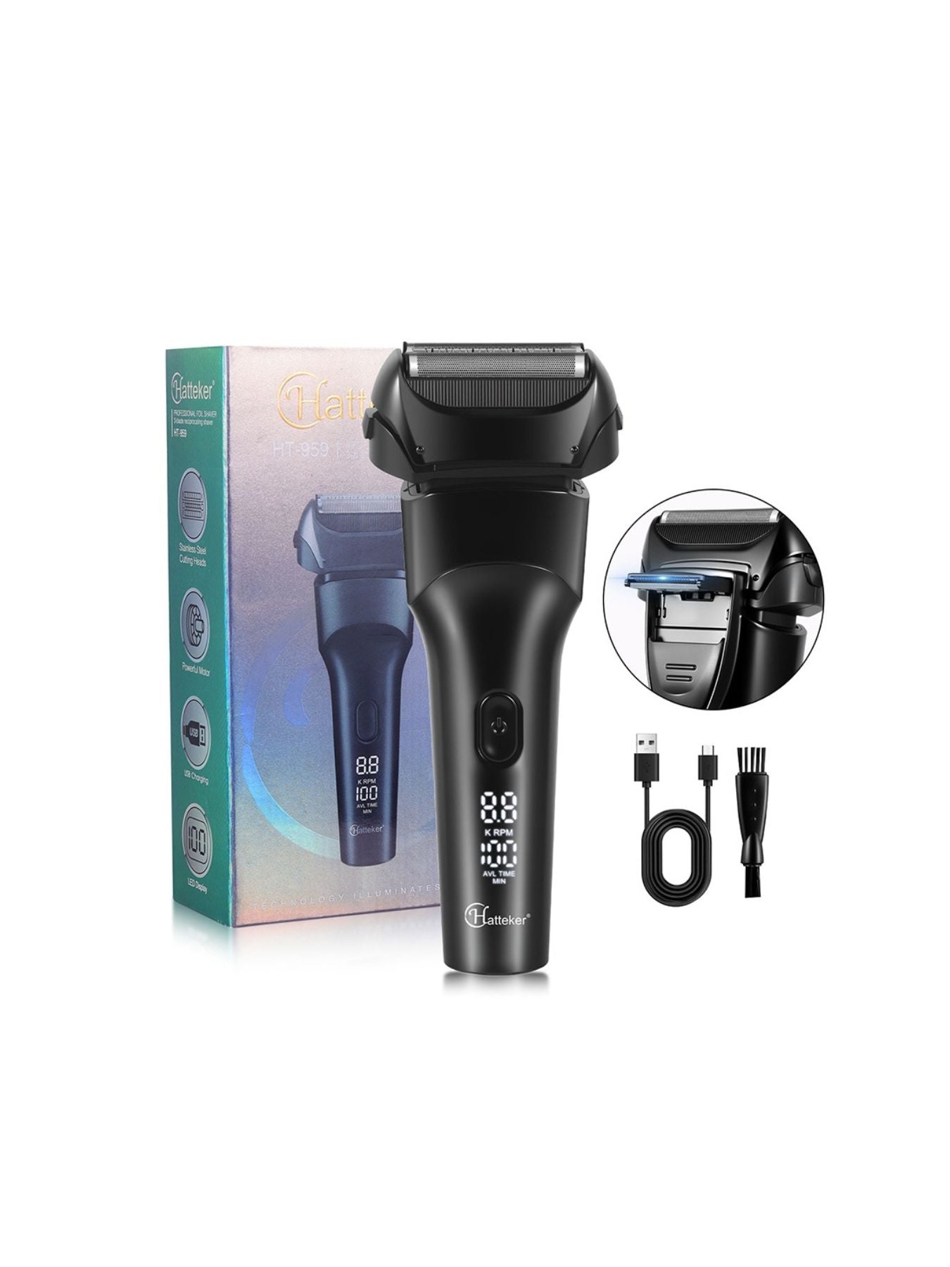 Electric LED Display Shaver