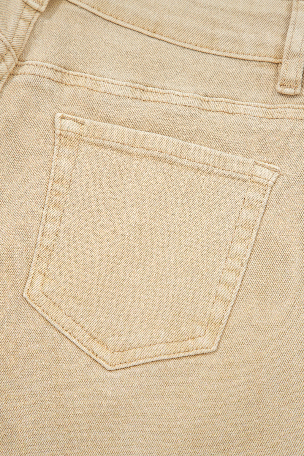 Apricot Solid Color Seamed Center Wide Leg Cropped Jeans