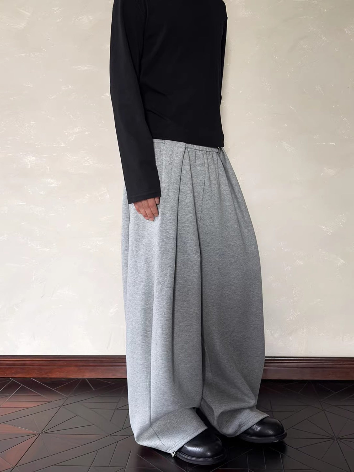 Men's Wide Leg Elastic Waist Casual Pants