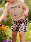 Children's Windmill Graphic Tee & Leopard Shorts Set