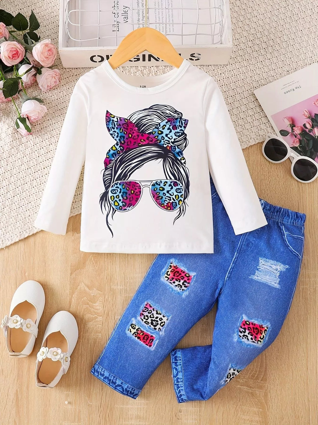 Children's Graphic Long Sleeve Top and Pants Set