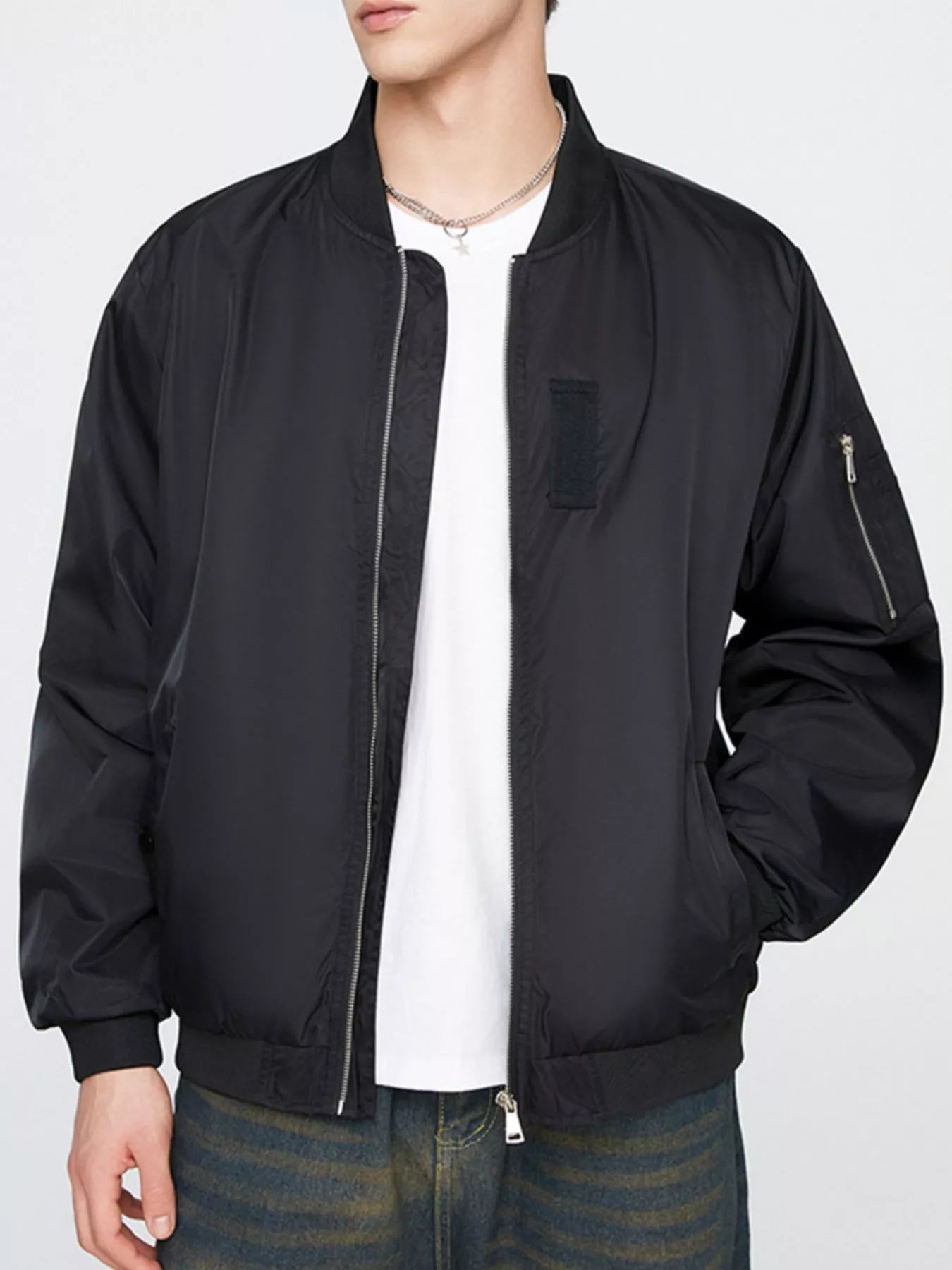 Men's Plus Size Zip Up Lightweight Bomber Jacket