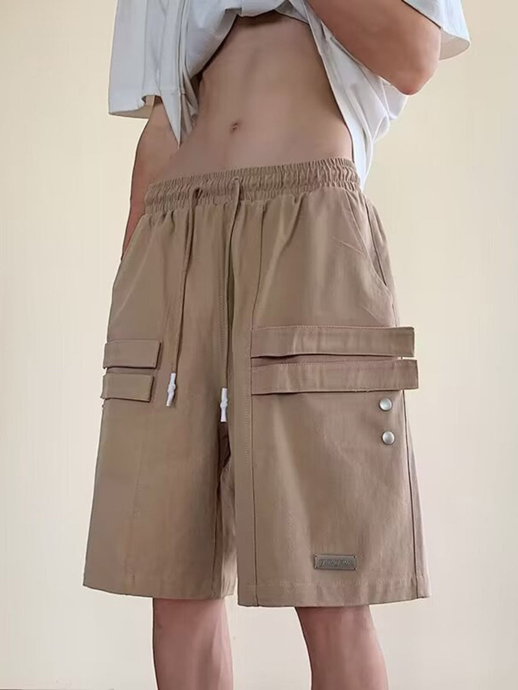 Men's Plus Size Casual Cargo Shorts with Pockets