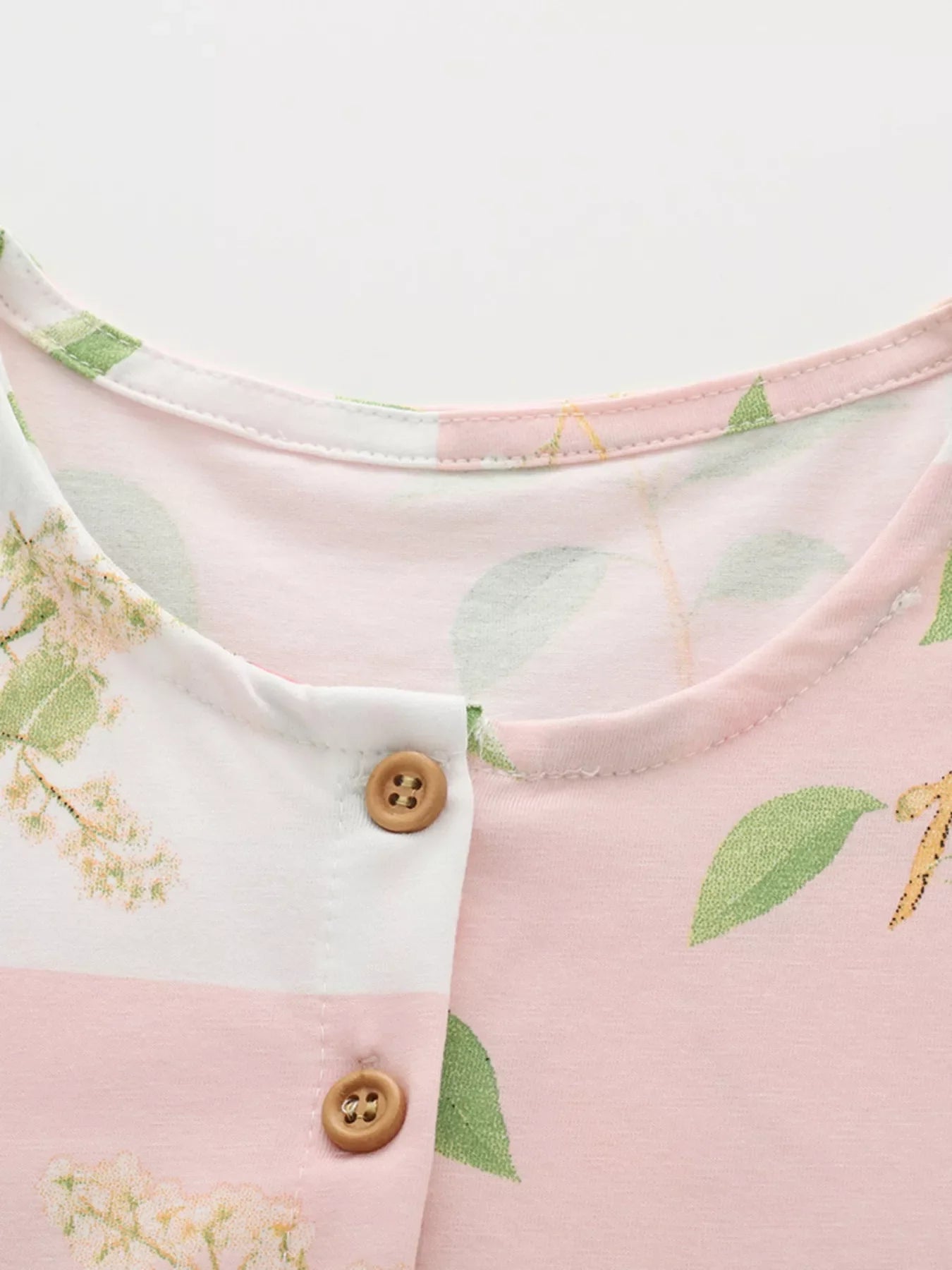 Children's Floral Print Button-Down A-Line Dress