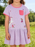 Children's Unicorn & Fairy Embroidered Ruffle Hem Dress