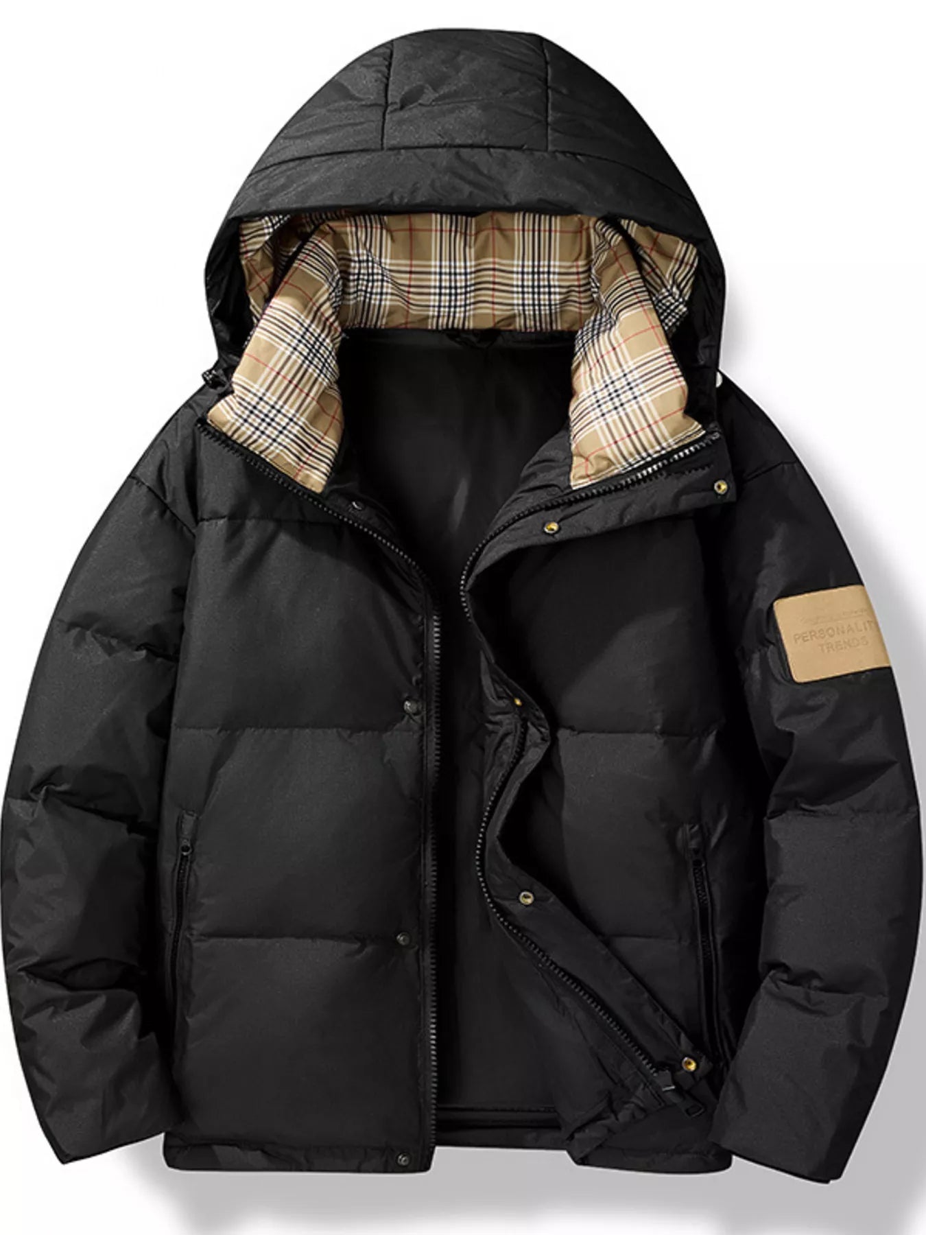 Men's Plus Size Warm Padded Hooded Down Puffer Jacket