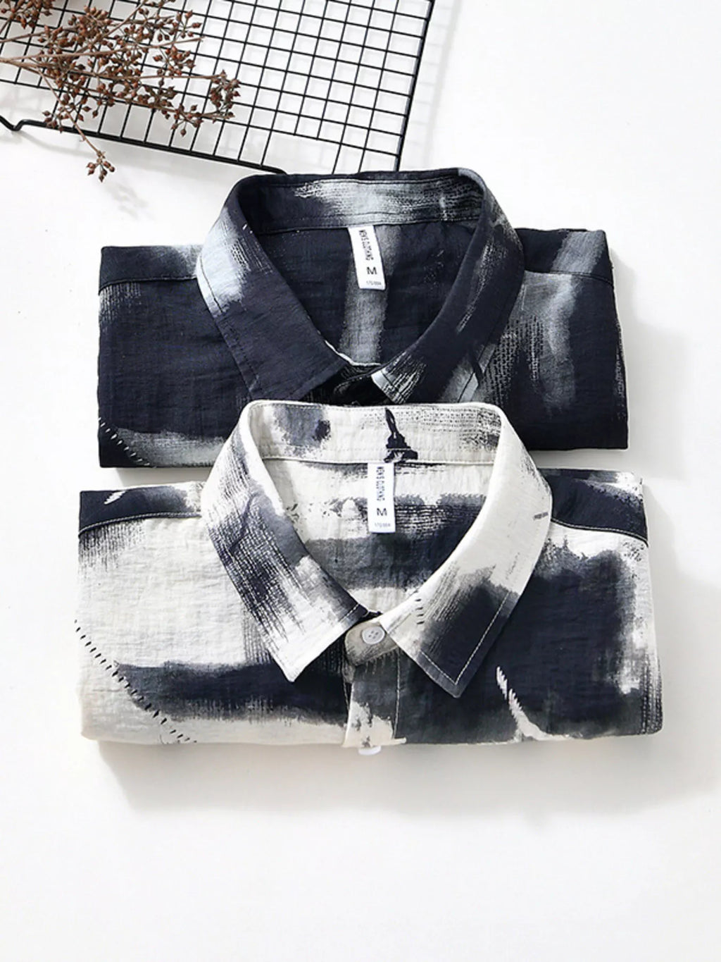 Men's Plus Size Abstract Print Short Sleeve Shirt