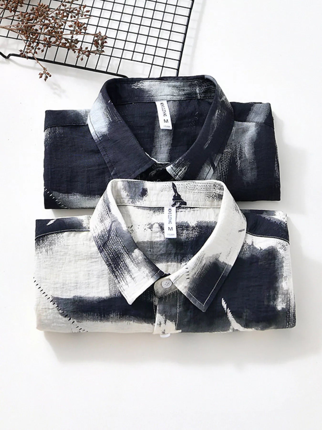 Men's Plus Size Abstract Print Short Sleeve Shirt