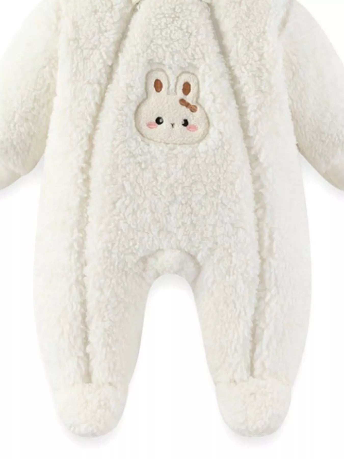 Cute Bunny Hooded Fleece One-Piece