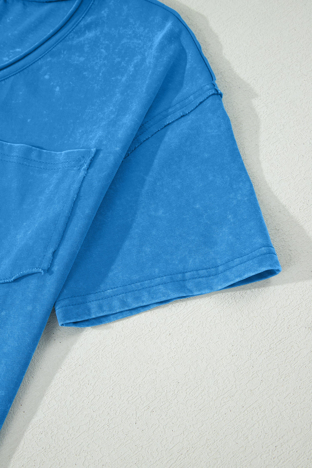 Blue Cotton Mineral Wash T Shirt