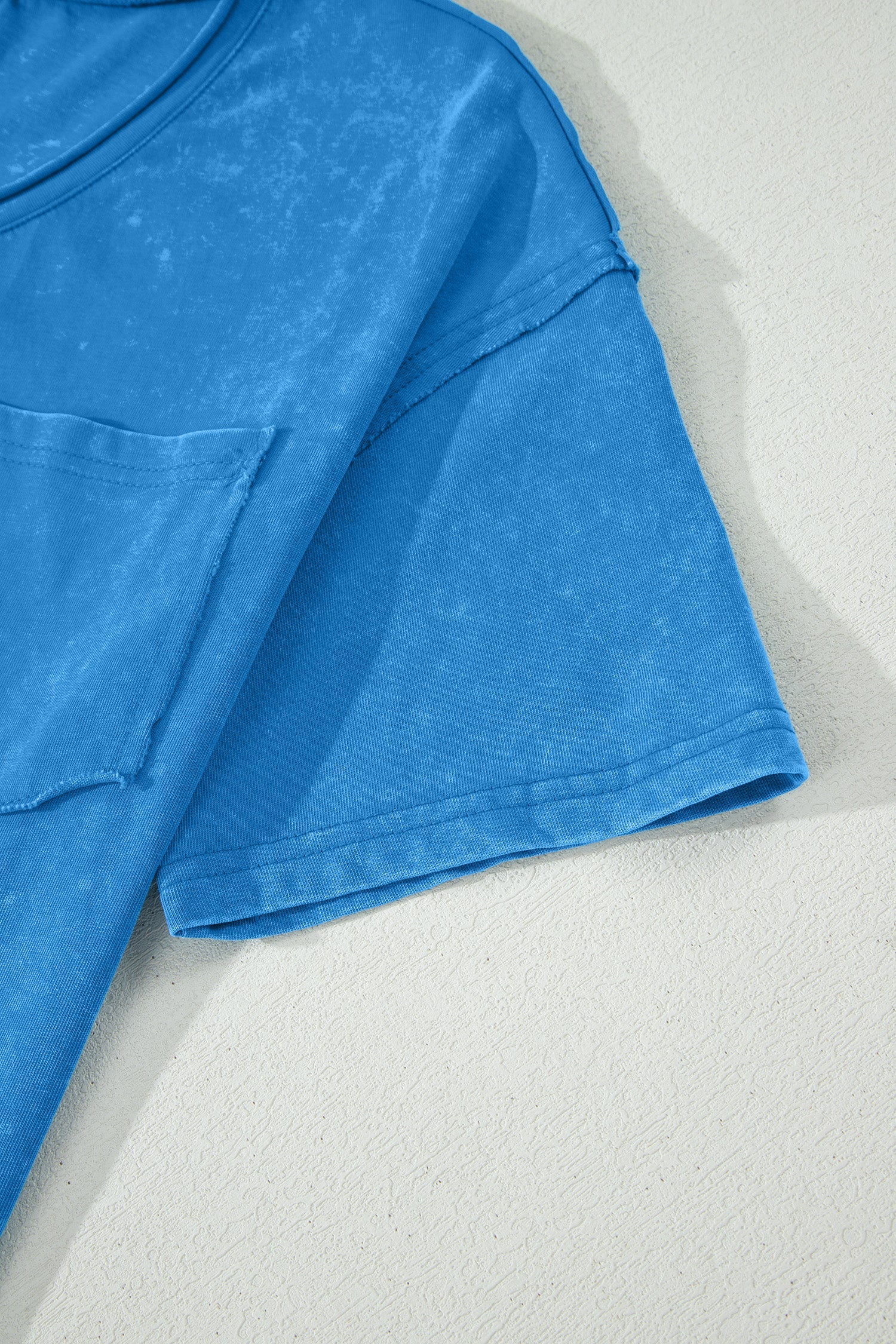 Blue Cotton Mineral Wash T Shirt