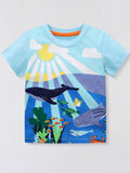 Children's Printed Round Neck Short Sleeve T-Shirt