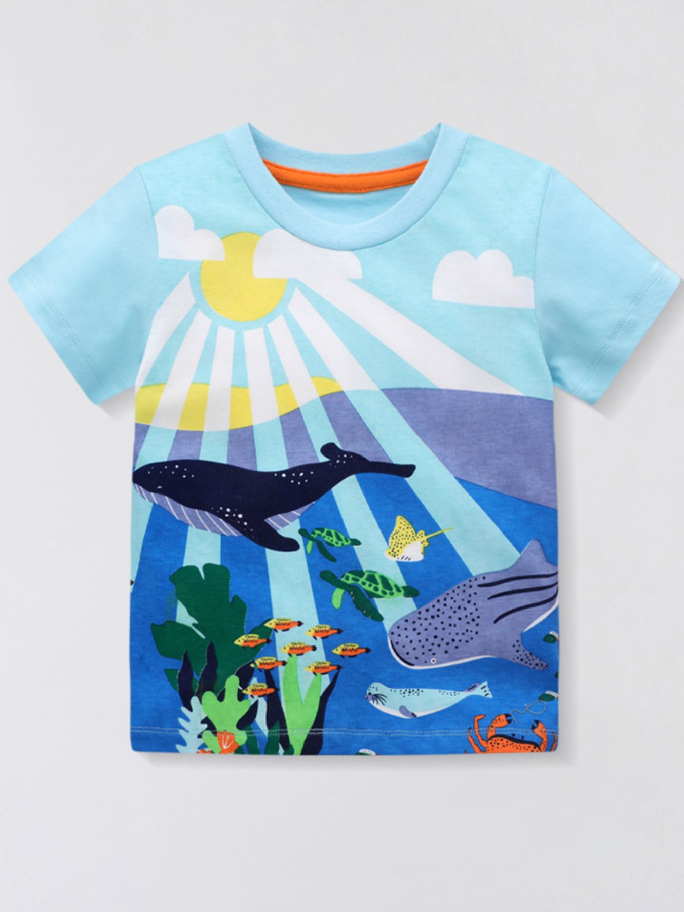 Children's Printed Round Neck Short Sleeve T-Shirt