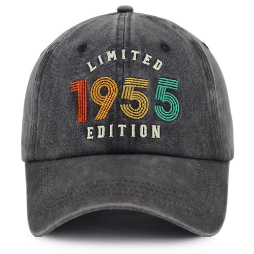 1955 Limited Edition Embroidered Vintage Baseball Cap – Retro Washed Distressed Hat